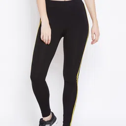 Zastraa Women Black Solid Tights-image-53