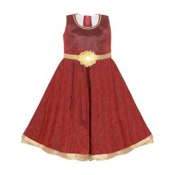 Wish Karo Girls Maroon Fit and Flare Dress-picture-15