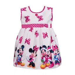 Wish Karo Girls Pink & White Floral Satin Dress-picture-37