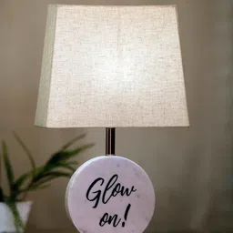 POSH-N-PLUSH Unisex Beige Glow On Marble Bedside Standard Table Lamp-image-86