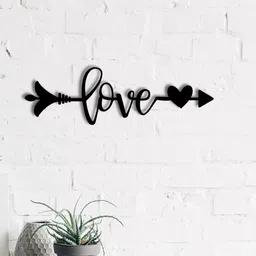 eCraftIndia Black Love Arrow Through Heart Valentine Theme Wall Hanging Decor-image-49