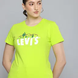 Levis Women Brand Logo Printed Pure Cotton T-shirt-picture-13