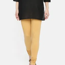 Dollar Missy Women Beige Solid Churidar Length Leggings-picture-16