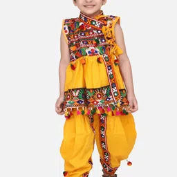 BownBee Boys Multicoloured Embroidered Kurta with Dhoti Pants & Cap-picture-41
