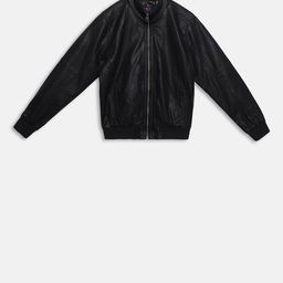 t-base Kids Black Solid Lightweight Bomber Jacket-picture-26
