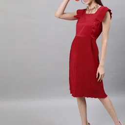 STREET 9 Red Satin Sheath Dress-image-83