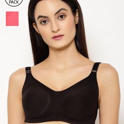 Floret Black & Rose Solid Non-Wired Non Padded Everyday Bra-picture-22