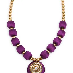 AKSHARA Gold-Toned & Purple Necklace-image-6