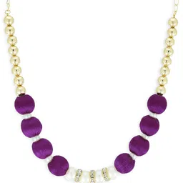 AKSHARA Purple & Gold-Toned Choker Necklace-picture-28
