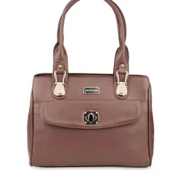 Bellissa Tan PU Shopper Handheld Bag-image-0