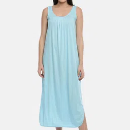 GOLDSTROMS Women Blue Solid Nightdress-picture-27