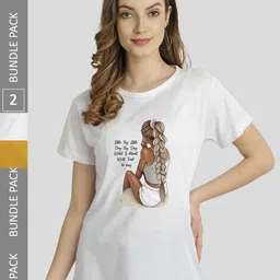 CHOZI Pack Of 2 Printed Cotton Bio Finish T-shirt-picture-4