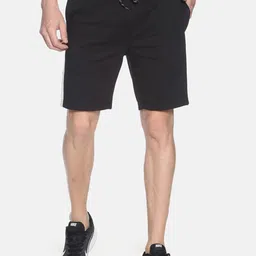 Campus Sutra Men Black Solid Regular Fit Sports Shorts-image-18