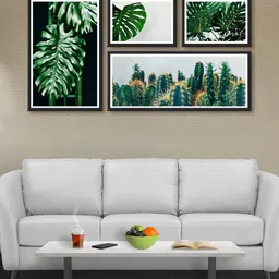 999Store Set of 5 White & Green Printed MDF Wall Art-image-85