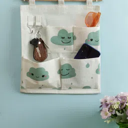 Cortina White & Blue Printed Multi-Utility Wall Hanging Organiser-picture-40