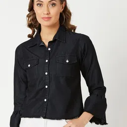 Miss Chase Women Black Solid Jacket image 1