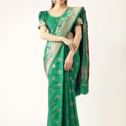 Maroosh Woven Design Zari Traditional Kanjivaram Festive Wear Saree-image-20