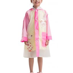 Yellow Bee Girls Printed Hooded Rain Jacket-picture-19