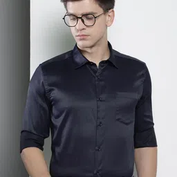 the indian garage co. x luxe Luxe by TIGC Men Solid Slim Fit Opaque Formal Shirt-picture-22