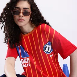 Kook N Keech Striped Printed Pure Cotton Oversized T-shirt-picture-18