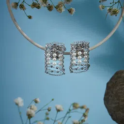 D'oro Women Contemporary Half Hoop Earrings-picture-21