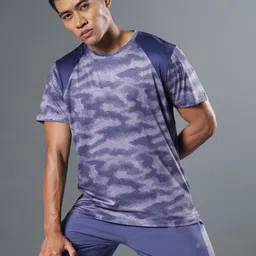 CULT Men's Purple Landscape Camo Run T-shirt-picture-42