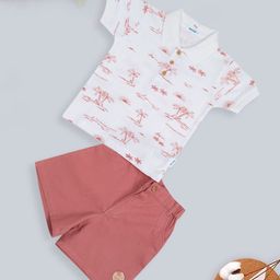 MeeMee Boys Pure Cotton Printed T-shirt with Shorts-picture-16