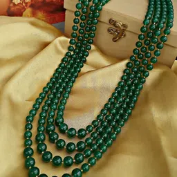 LUCKY JEWELLERY Men Green Alloy Gold-Plated Necklace-picture-36