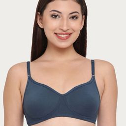 Clovia Women Navy Blue Solid Non-Wired Non Padded T-Shirt Bra BR0184P0840C-picture-37
