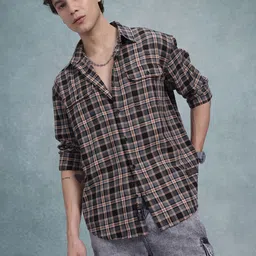 The Roadster Life Co. Tartan Checks Pure Cotton Herringbone Weave Casual Shirt-picture-27