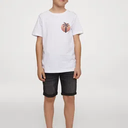 H&M Boys Grey Solid Super Soft Slim Fit Shorts-picture-36