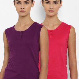 appulse Women Pack of 2 Solid Henley Neck Slim Fit T-shirts-picture-0