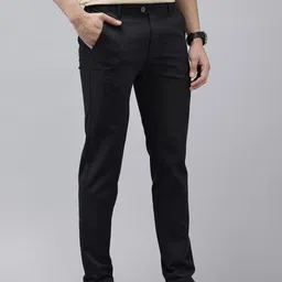 GENIPS Men Textured Slim Fit Trousers-image-11