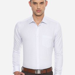 Van Heusen Men White & Black Slim Fit Checked Formal Shirt-picture-31