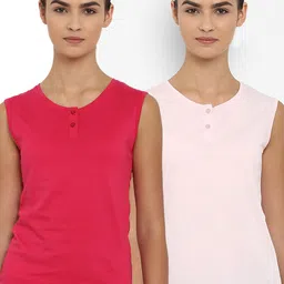 appulse Women Pack of 2 Solid Henley Neck Slim Fit T-shirts-picture-17