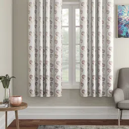Soumya White & Purple Single Room Darkening Window Curtain-image-22
