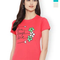 Fabflee Women Multicoloured 3 Printed T-shirt-image-85