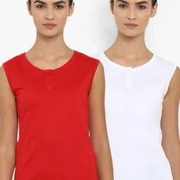 appulse Women Pack Of 2 Solid Henley Neck T-shirt-picture-30