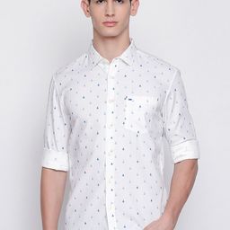 Basics Men White Printed Slim Fit Casual Shirt-picture-19