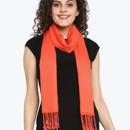 Aditi Wasan Women Orange Solid Stole-image-41
