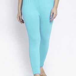 GRACIT Women Turquoise Blue Solid Ankle-Length Leggings-picture-21
