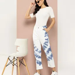 Harvard Women Straight Fit Tie & Dye Effect Jeans-image-66