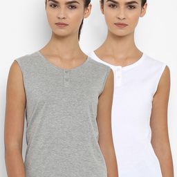 appulse Women Pack Of 2 Solid Henley Neck T-shirt-picture-11