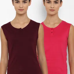 appulse Women Pack of 2 Solid Henley Neck Slim Fit T-shirts-picture-25