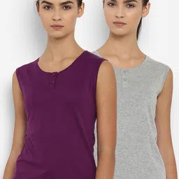 appulse Women Pack Of 2 Solid Henley Neck T-shirt-picture-27