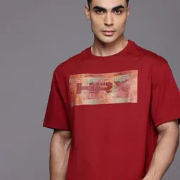 HRX by Hrithik Roshan Brand Logo Print Training T-shirt-picture-32