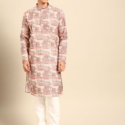 MANQ Men Ethnic Motifs Printed Regular Kurta with Churidar-picture-47