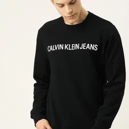 Calvin Klein Jeans Men Black Brand Logo Printed Pullover Sweatshirt-picture-36