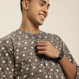 Taavi Men Classic Dabu Hand Block Print Pure Cotton Casual Shirt-picture-15