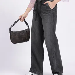 glitchez Women Mid-Rise Baggy Fit Light Fade Jeans-image-4